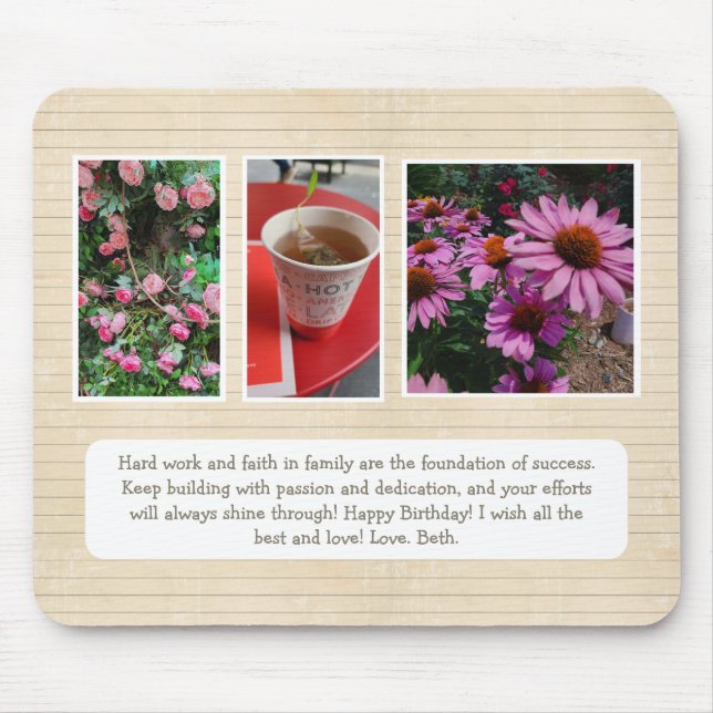 Personalized Mousepad with Photos and Message (Front)
