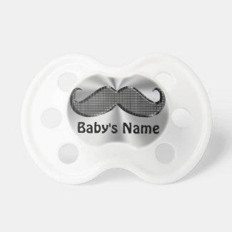 Personalized Moustache Pacifier with Baby's NAME