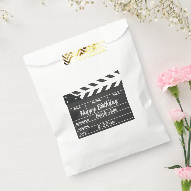 Personalized Movie Clapboard   Favor Bag (Sealed)
