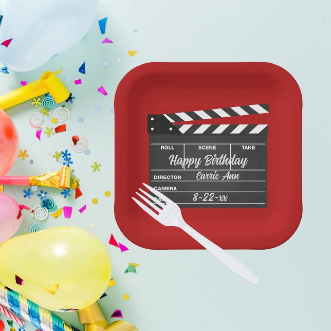 Personalized Movie Clapboard Paper Plates (Creator Uploaded)