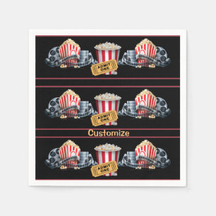 Personalized Movie Night Popcorn Napkins