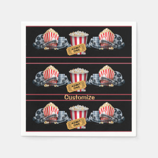 Personalized Movie Night Popcorn Napkins