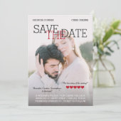 Personalized Movie Poster Red Hearts Save the Date (Standing Front)