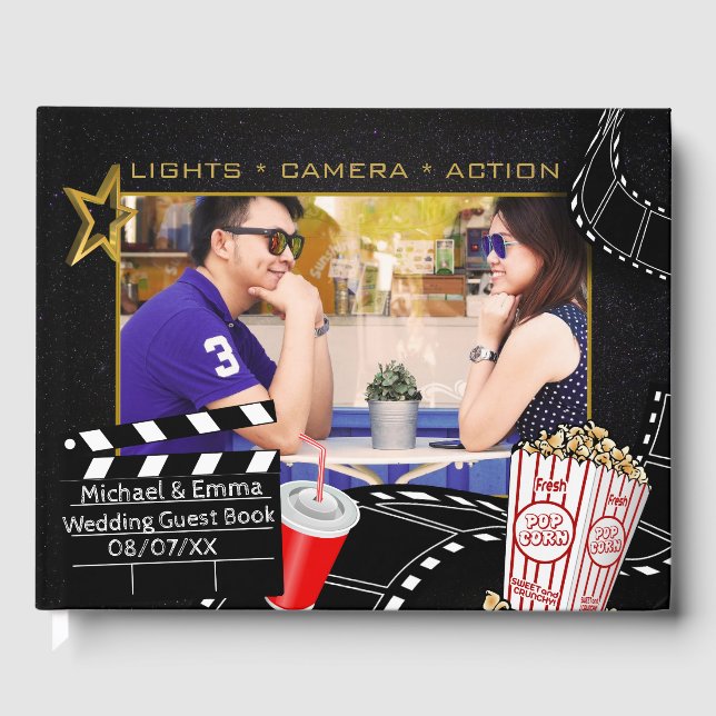 Personalized Movie Star Wedding Guest Book (Front)