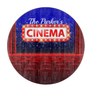 Personalized Movie Theater Cinema Family Room Cutting Board