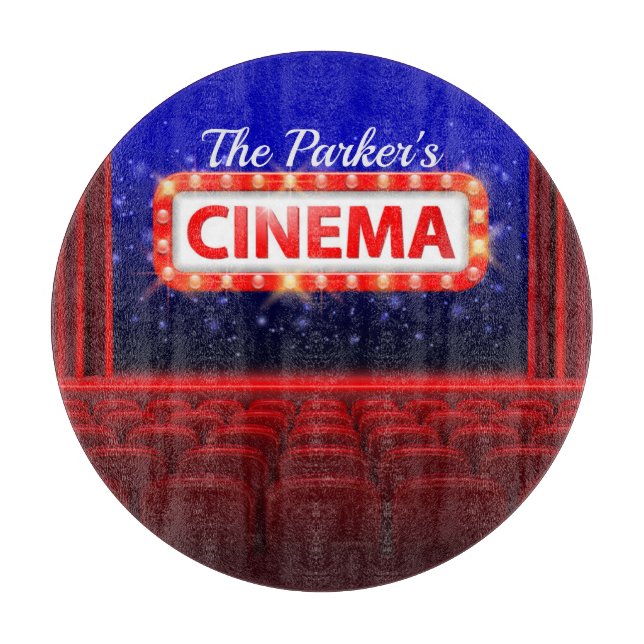 Personalized Movie Theater Cinema Family Room  Cutting Board (Front)