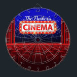 Personalized Movie Theater Cinema Family Room  Dart Board<br><div class="desc">Personalized Movie Night Theater Cinema Family Room Design - Customize with your Name and Custom Text!</div>