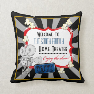 Personalized movie theater cinema pillow
