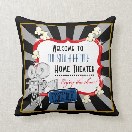 Personalized Movie Theater Cinema Pillow