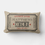 Personalized Movie Theater Ticket Pillow- Red Lumbar Pillow at Zazzle