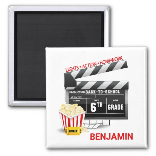 Personalized Movie Theme 6th Grade Magnet