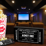 Personalized Movie Ticket Black Home Theater   Wooden Box Sign at Zazzle
