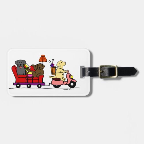 Personalized Moving Labradors Cartoon Luggage Tag