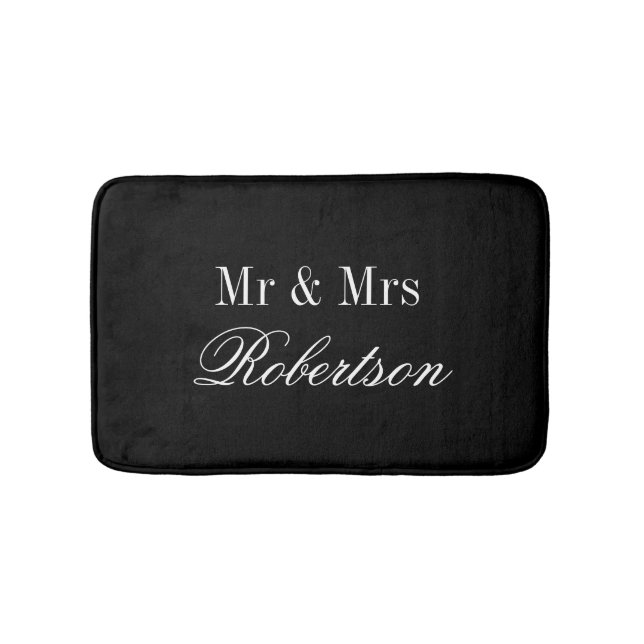 Personalized Mr and Mrs bath mat for newly weds (Front)