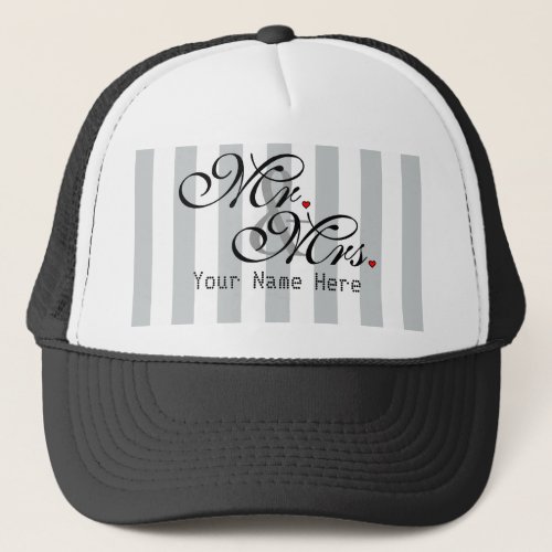 Personalized Mr and Mrs Click to Customize Color Trucker Hat