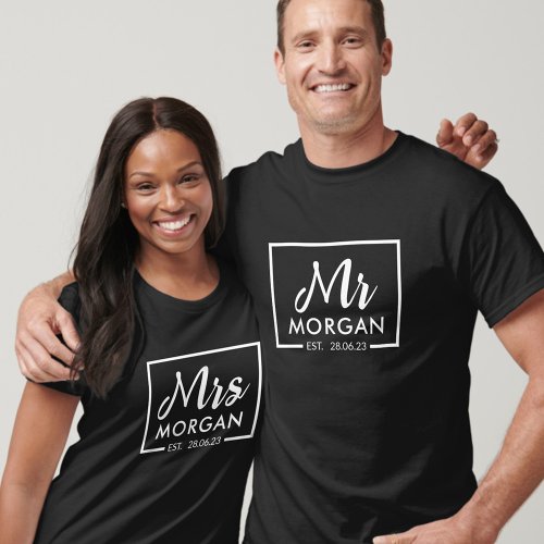 PERSONALIZED Mr and Mrs custom couple T_Shirt