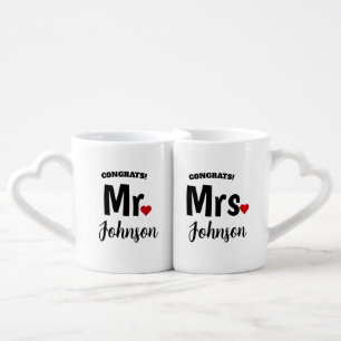 Personalized Mr. And Mrs. Custom Couples Wedding Coffee Mug Set