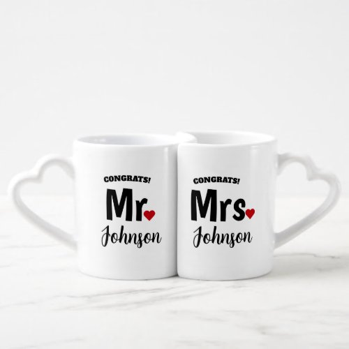 Personalized Mr And Mrs Custom Couples Wedding  Coffee Mug Set