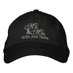 Personalized Mr. and Mrs. Husband Wife His Hers Embroidered Baseball Hat