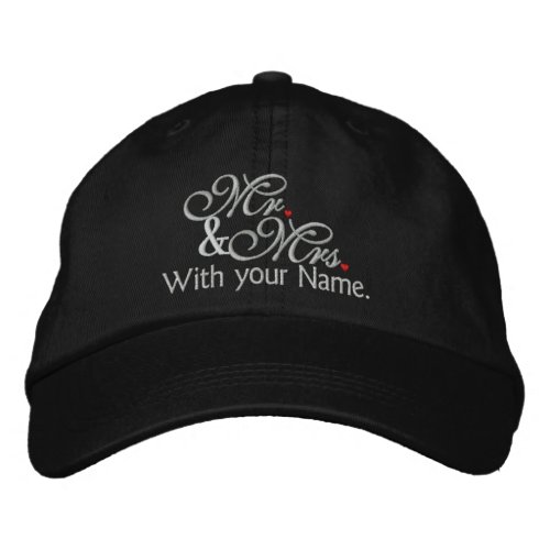 Personalized Mr and Mrs Husband Wife His Hers Embroidered Baseball Hat