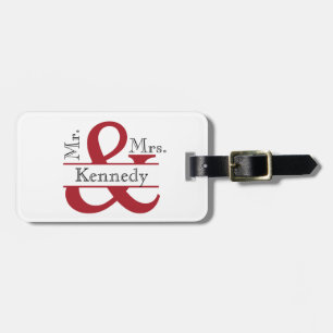Personalized Mr and Mrs Newly Weds Monogram Luggage Tag