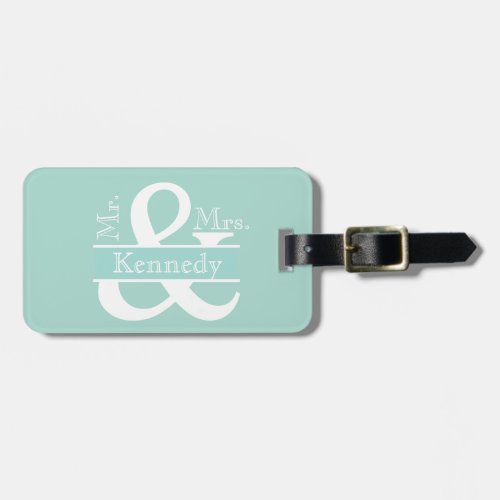 Personalized Mr and Mrs Newly Weds Monogram Luggage Tag