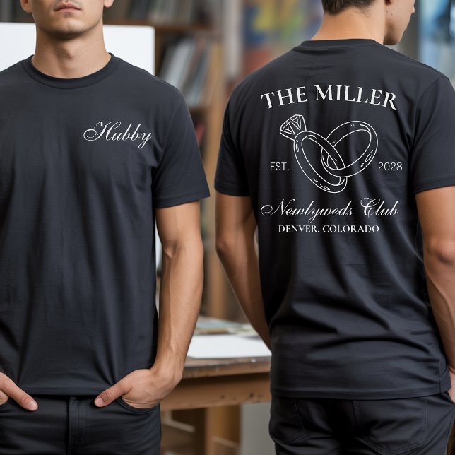 Personalized Mr. and Mrs. Newlyweds T-Shirts (personalized newlywed shirts, mr and mrs honeymoon tee, wedding gift shirts, bride and groom shirts)