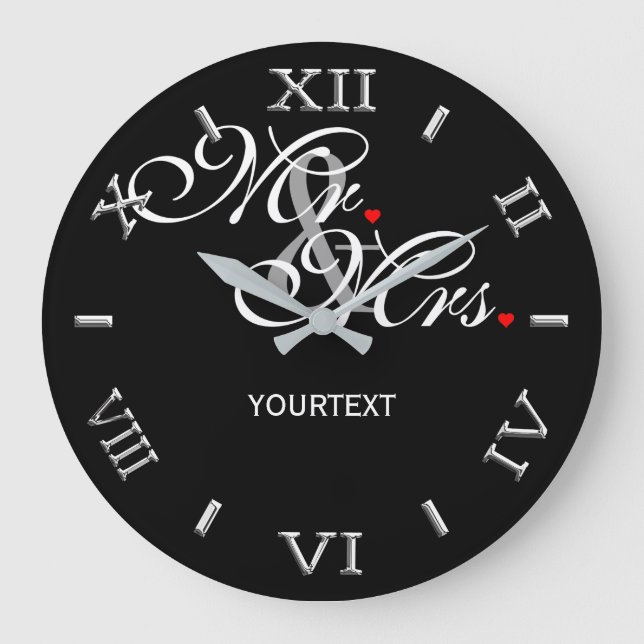 Personalized Mr. and Mrs. on a Large Clock (Front)