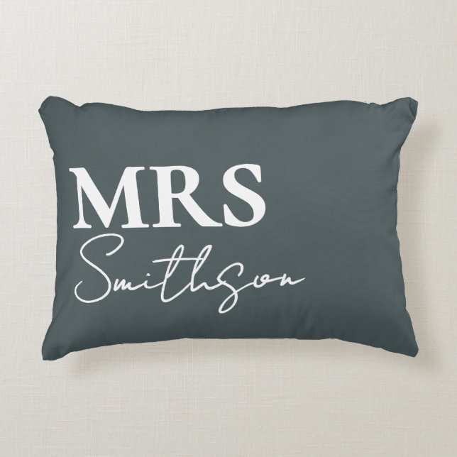  Personalized Mr. and Mrs. pillow, His and Hers  Accent Pillow (Front)