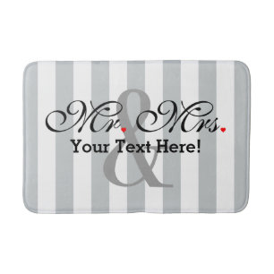Personalized Mr. and Mrs. Plus Customizable Color Bathroom Mat