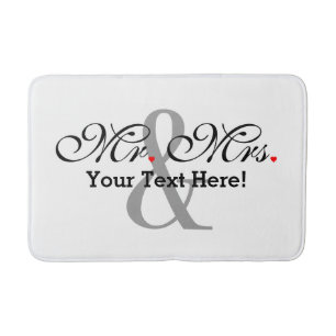 Personalized Mr. and Mrs. Plus Customizable Color Bathroom Mat