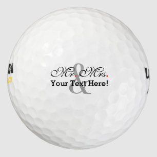 Personalized Mr. and Mrs. Plus Customizable Color Golf Balls
