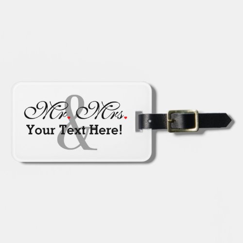Personalized Mr and Mrs Plus Customizable Color Luggage Tag