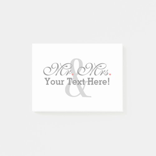 Personalized Mr and Mrs Plus Customizable Color Post_it Notes