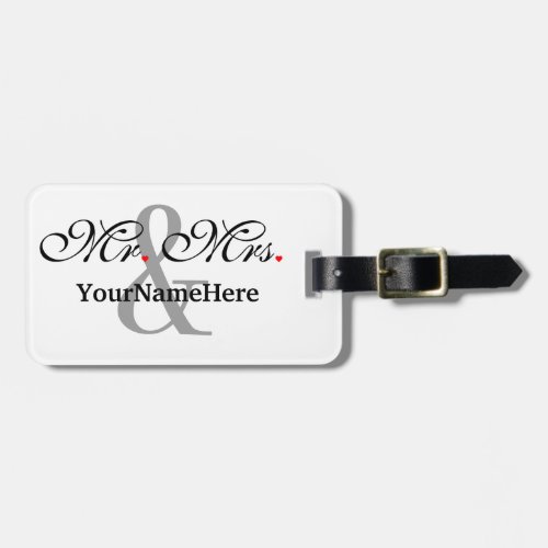 Personalized Mr and Mrs Plus Customize Color Luggage Tag