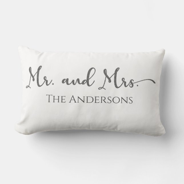 Personalized Mr. and Mrs. Throw Pillow (Front)