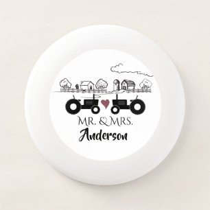 Personalized Mr and Mrs Tractor Couple Farm LOVE Wham-O Frisbee