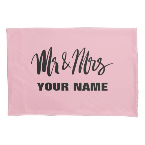 Personalized mr and mrs typography newly weds pillowcase