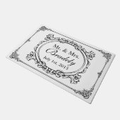 Personalized Mr. and Mrs. Wedding Decor Frame Doormat (Angled)