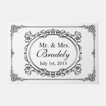 Personalized Mr. And Mrs. Wedding Decor Frame Doormat by UrHomeNeeds at Zazzle