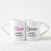 Personalized Mr. and Mrs. Wedding Gifts Coffee Mug Set (Back Nesting)