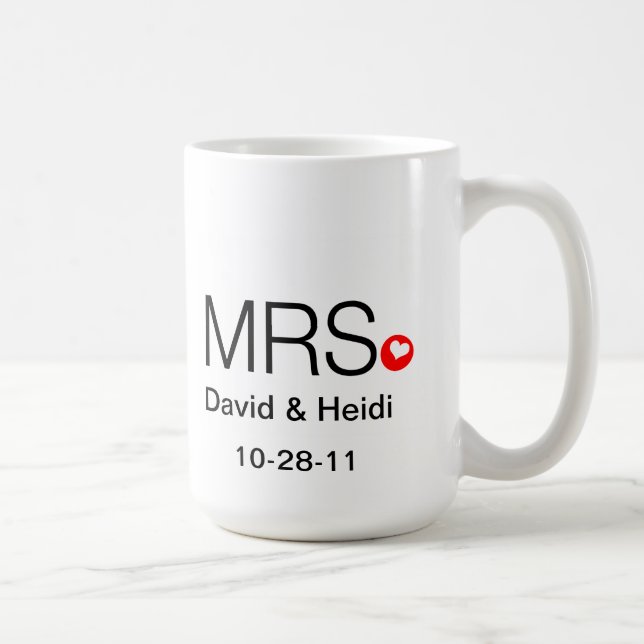 Personalized Mr and Mrs Wedding Mug (Right)