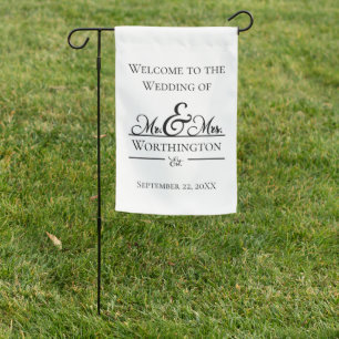 Personalized Mr. and Mrs. Wedding Names Date Garden Flag