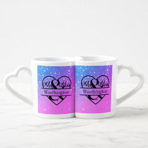 Personalized Mr and Mrs Wedding Newly Married  Coffee Mug Set