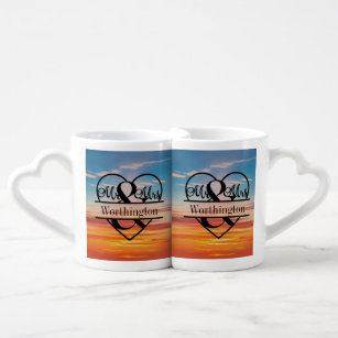 Cute Wedding Couple Boy and Girl Newly Married Coffee Mug Set, Zazzle