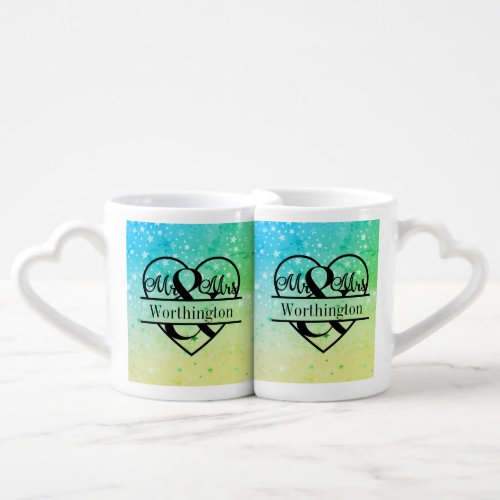 Personalized Mr and Mrs Wedding Newly Married  Coffee Mug Set
