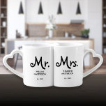 Personalized Mr And Mrs Wedding Or Anniversary Coffee Mug Set<br><div class="desc">Customize the names and date to create a fun and unique gift for any couple. Designed by Thisisnotme©</div>