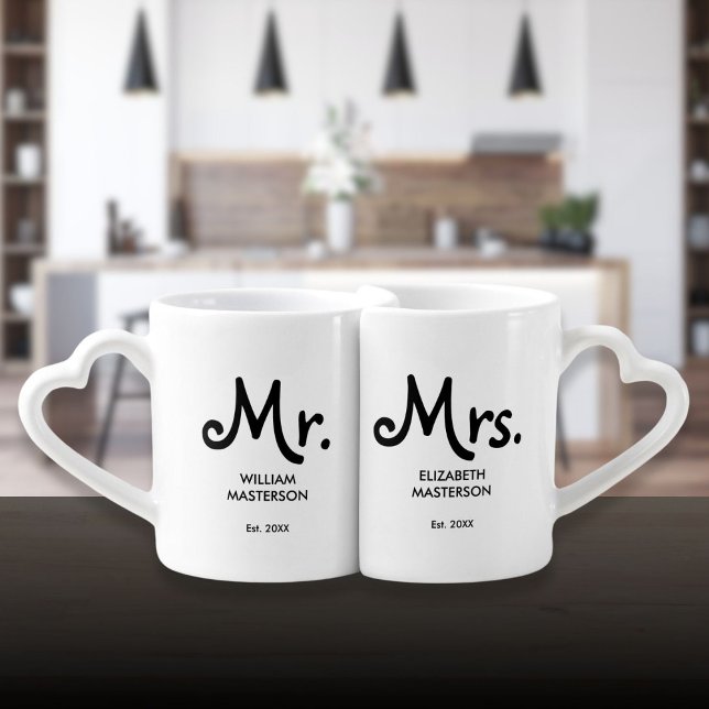 Personalized Mr And Mrs Wedding Or Anniversary Coffee Mug Set (Personalized Mr And Mrs Wedding Or Anniversary Coffee Mug Set)