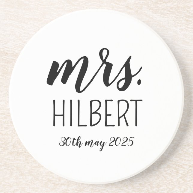 Personalized Mr and Mrs weeding party– Custom Wedd Coaster (Front)