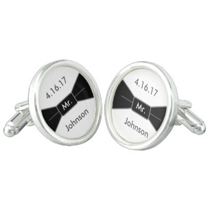 Personalized Mr. Bow Tie Cufflinks